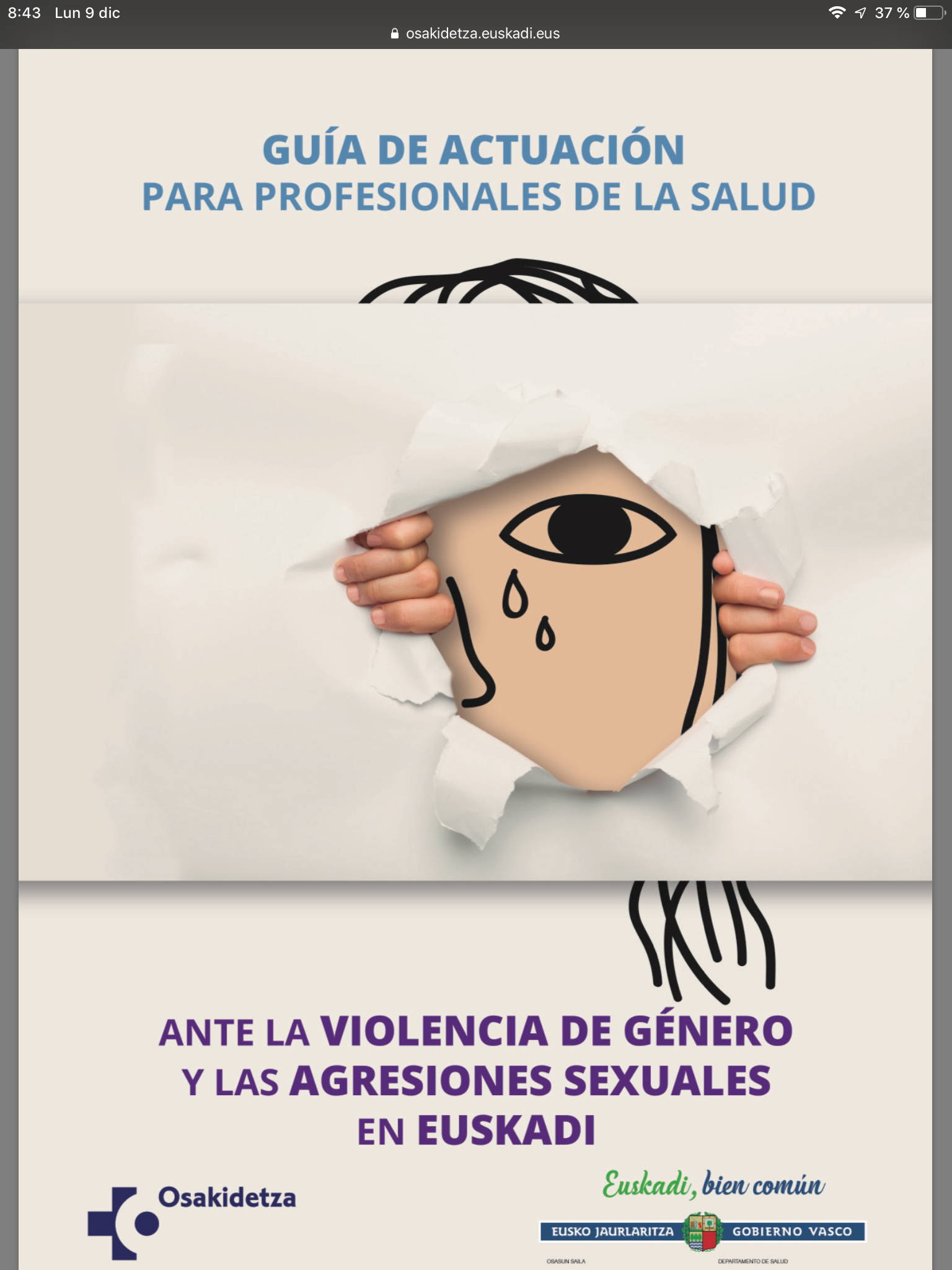 OSAKIDETZA: Guia de actuación para profesionales de la salud ante la violencia de género.